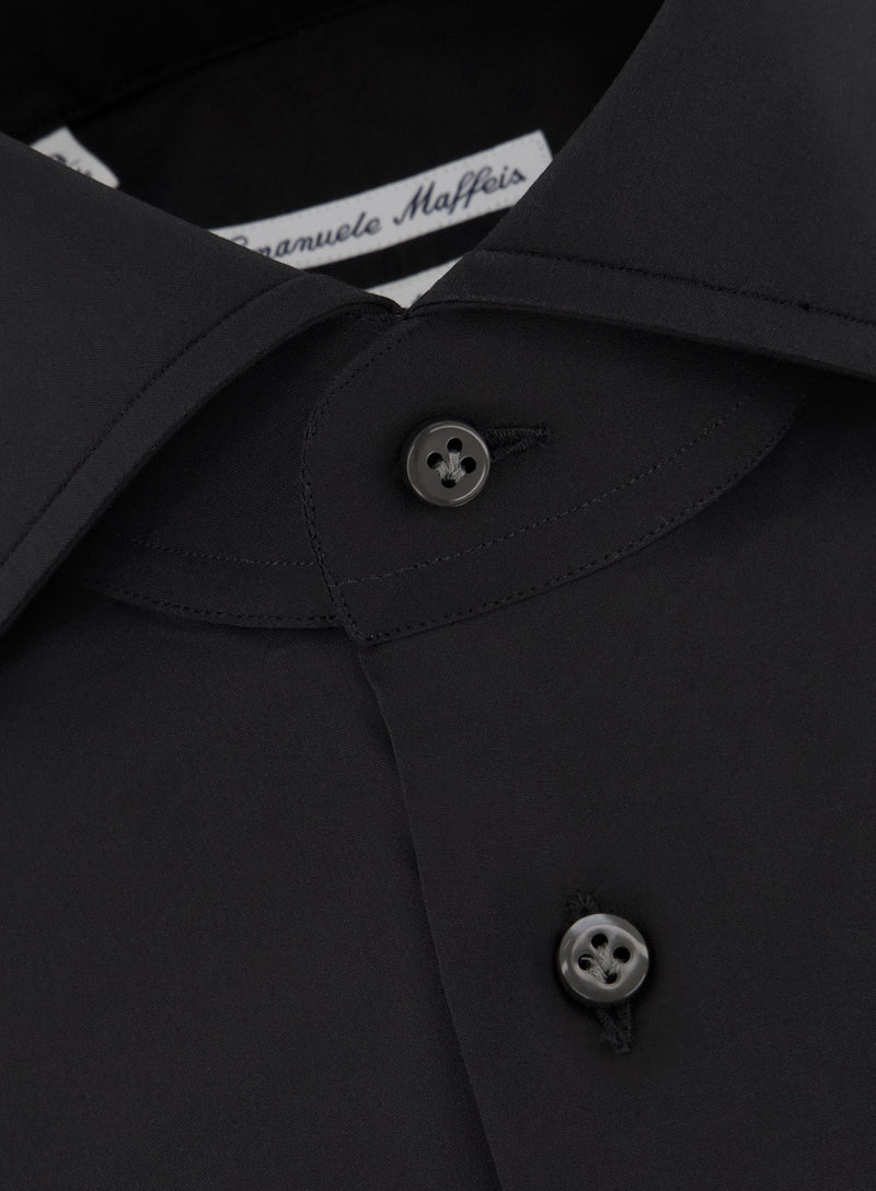 Stretch shirt van katoen | FULL_WIDTH | Zwart