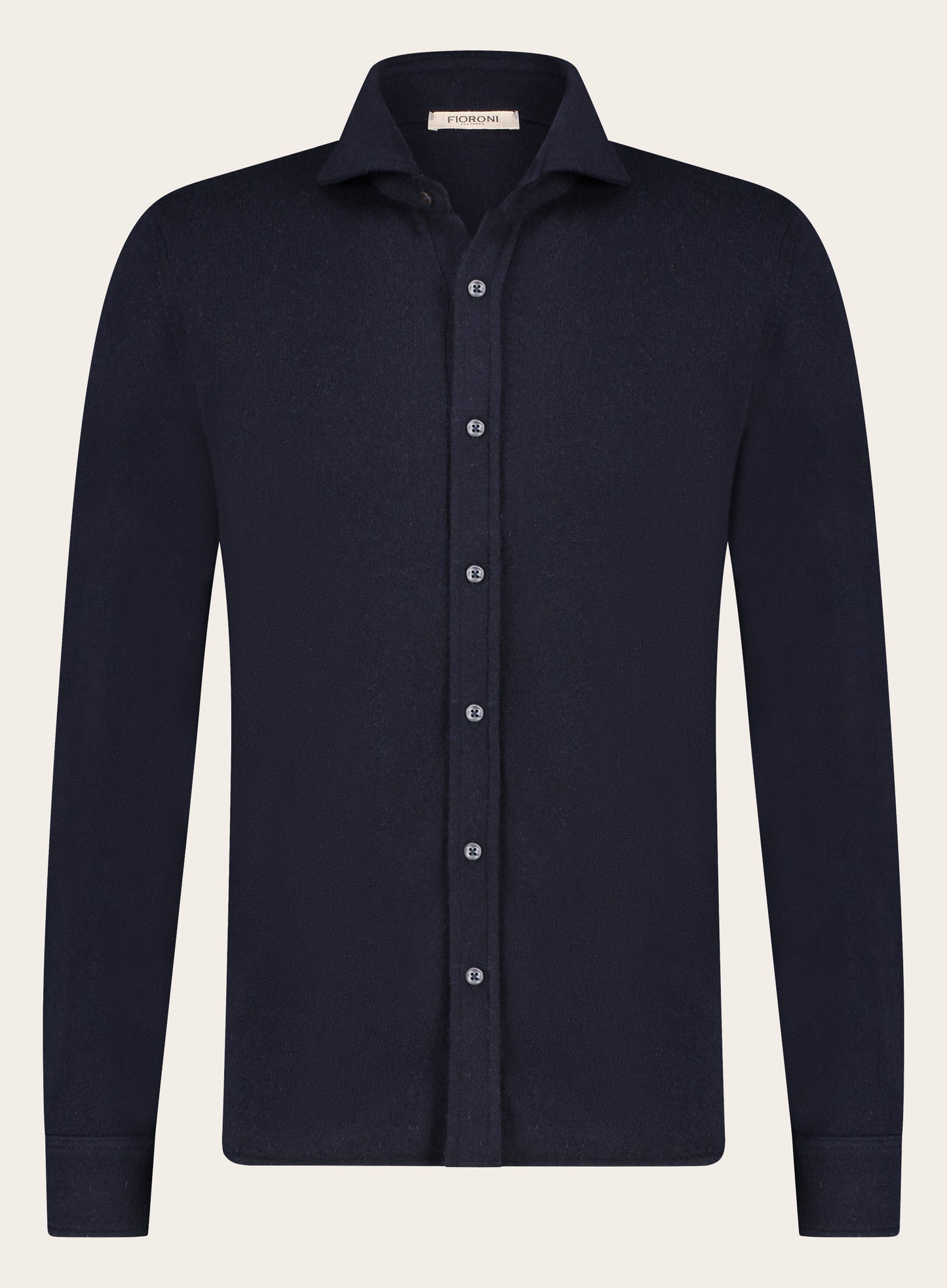 Slim-fit shirt van cashmere | BLUE NAVY