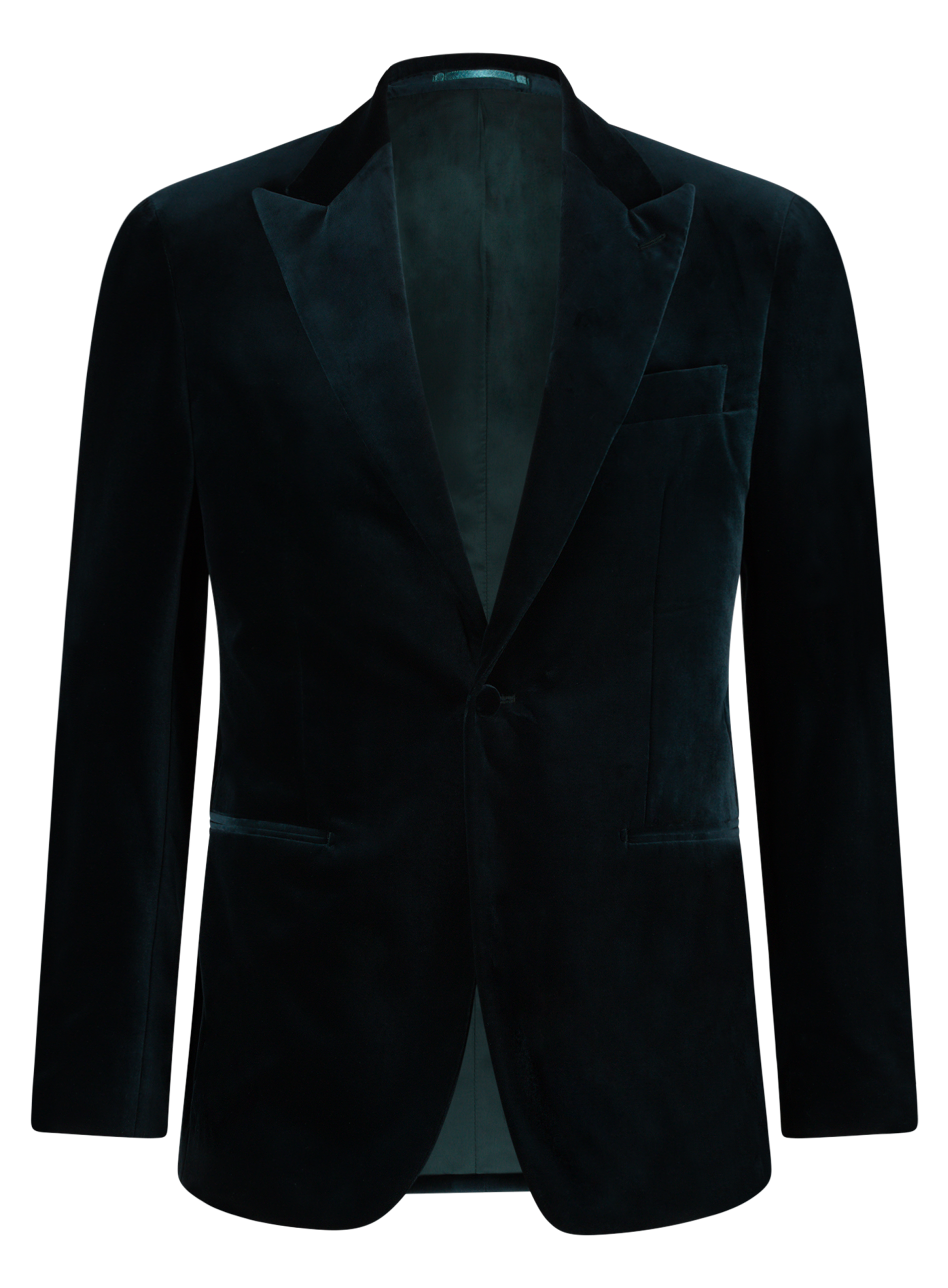 Slim-fit jasje van velours | Groen