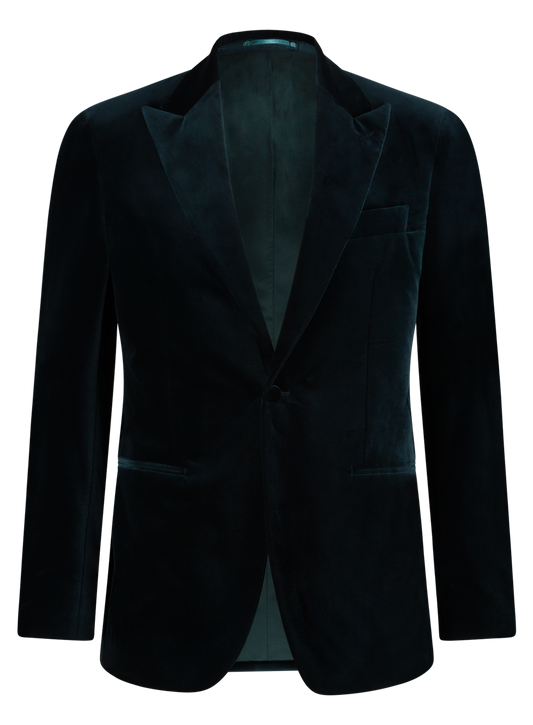 Slim-fit jasje van velours | Groen