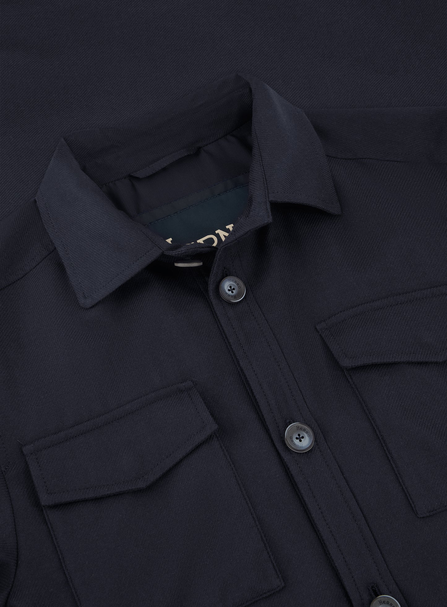 Overshirt van katoen, cashmere en zijde | BLUE NAVY