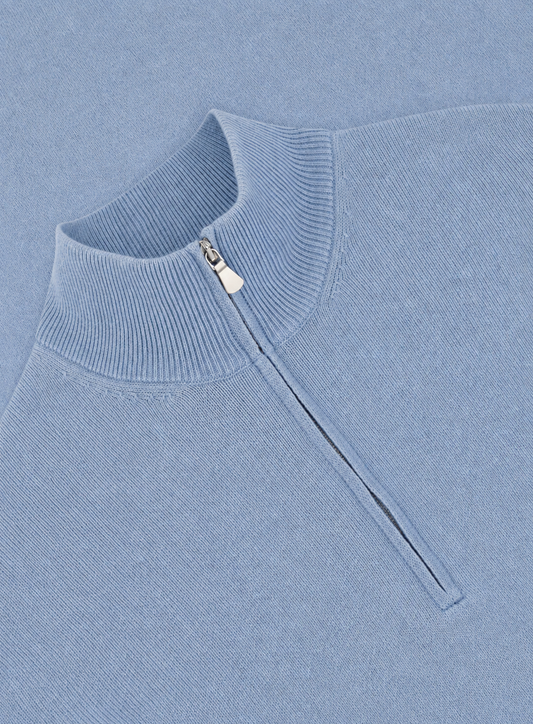Half-zip trui van wol en cashmere