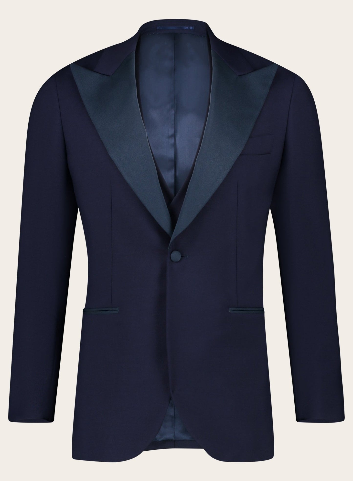 Driedelige tuxedo van wol en mohair | BLUE NAVY