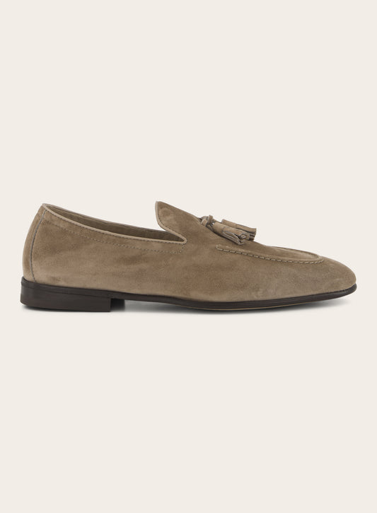 Tassel loafers van suède | Beige-Bruin