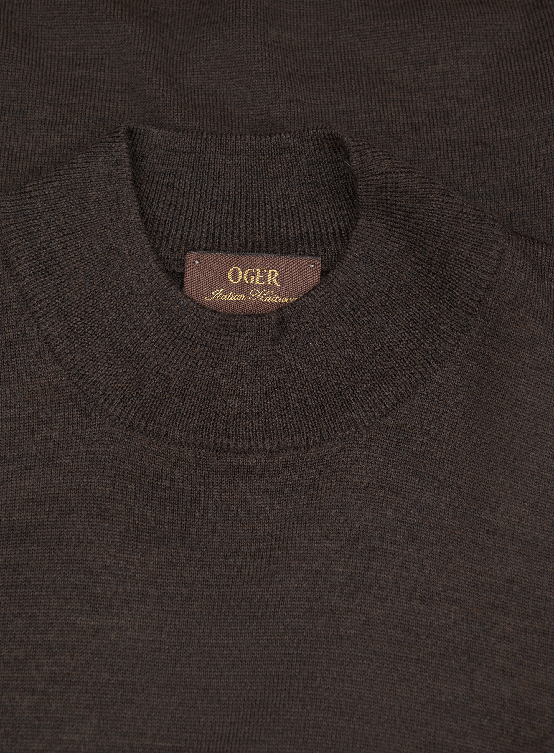Mockneck trui van virgin wol | FULL_WIDTH | Bruin