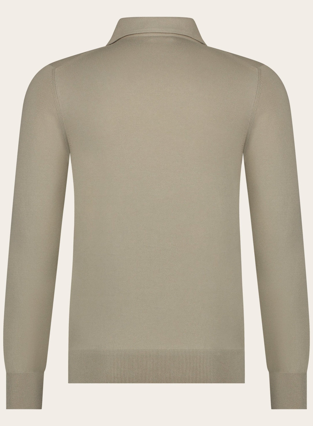 Poloshirt met lange mouwen van katoen | Beige