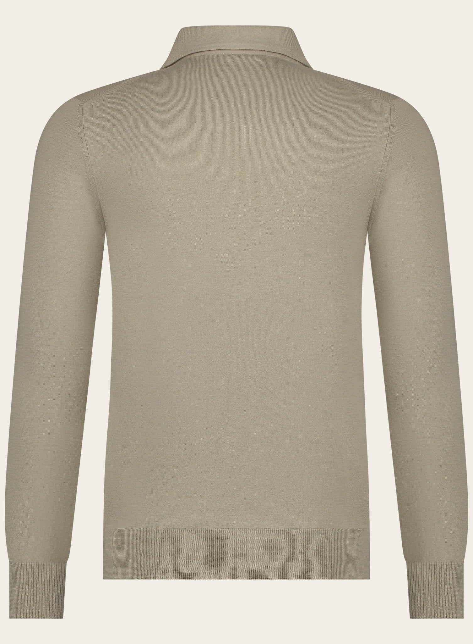 Poloshirt met lange mouwen van katoen | Beige