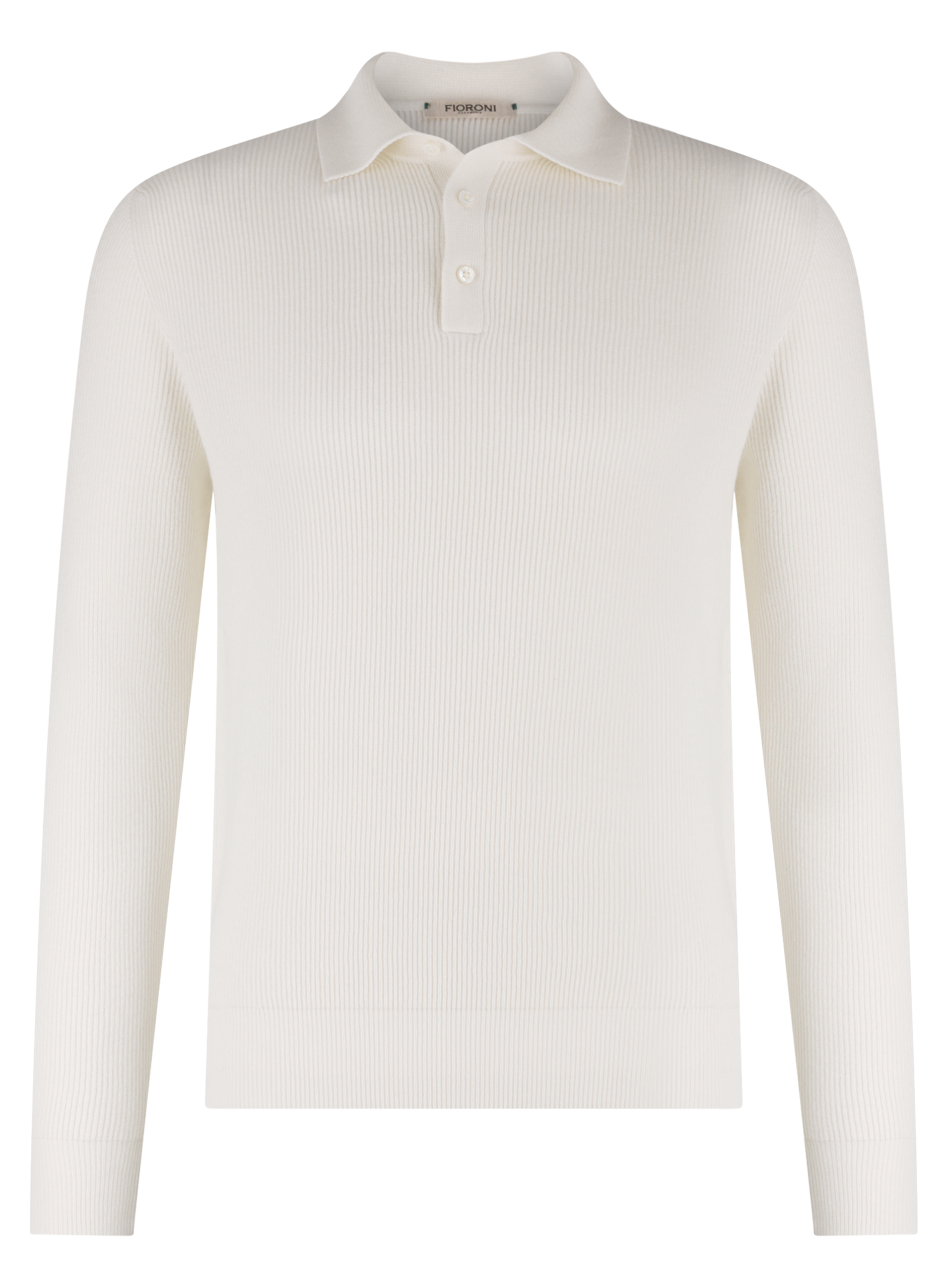 Geribde polo van cashmere | Wit