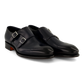 Dubbele gespschoenen van leer | BLUE NAVY