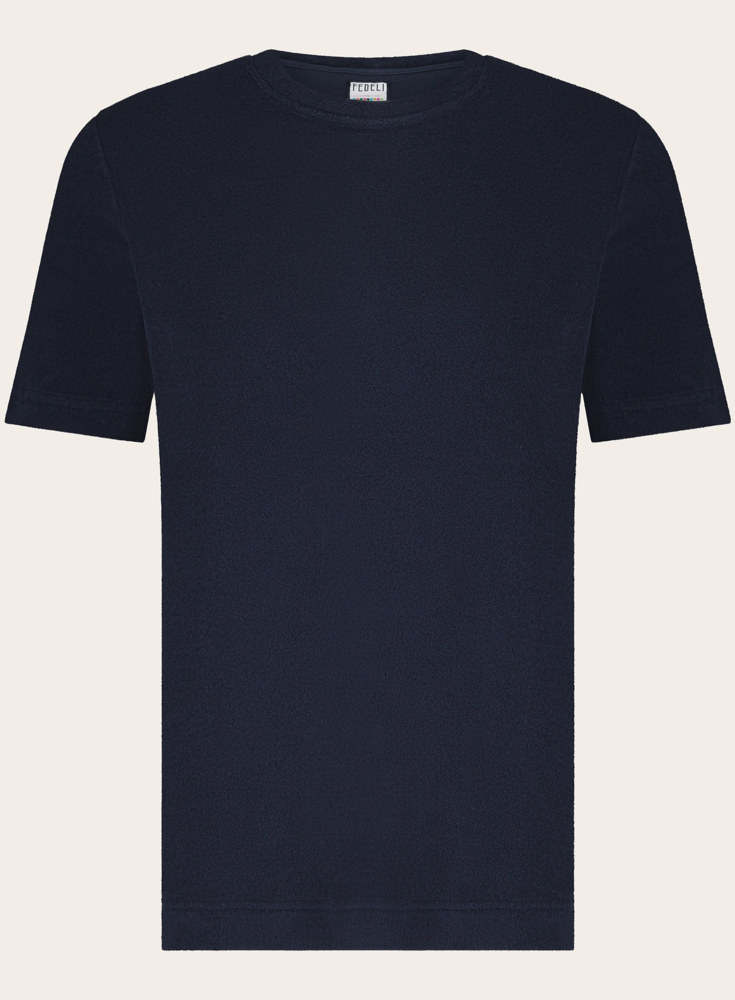 Terry badstof t-shirt van katoen | BLUE NAVY