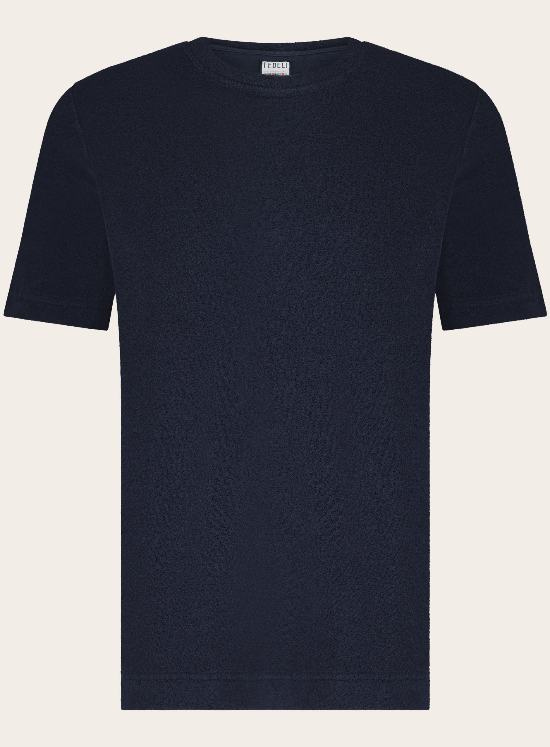 Terry badstof t-shirt van katoen | BLUE NAVY