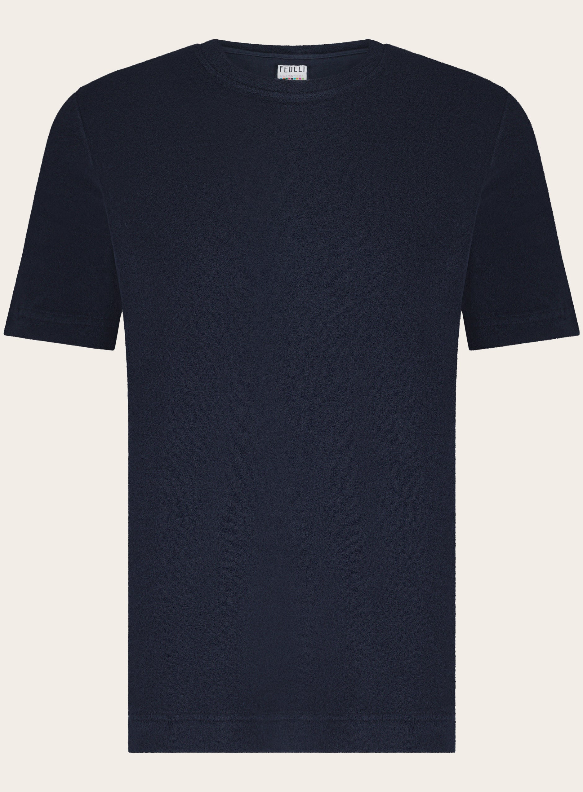 Terry badstof t-shirt van katoen | BLUE NAVY