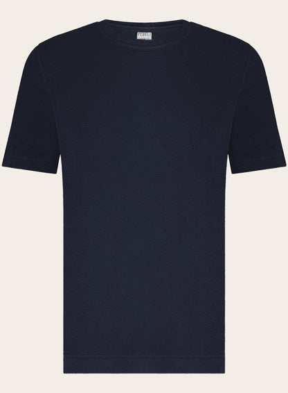 Terry badstof t-shirt van katoen | BLUE NAVY