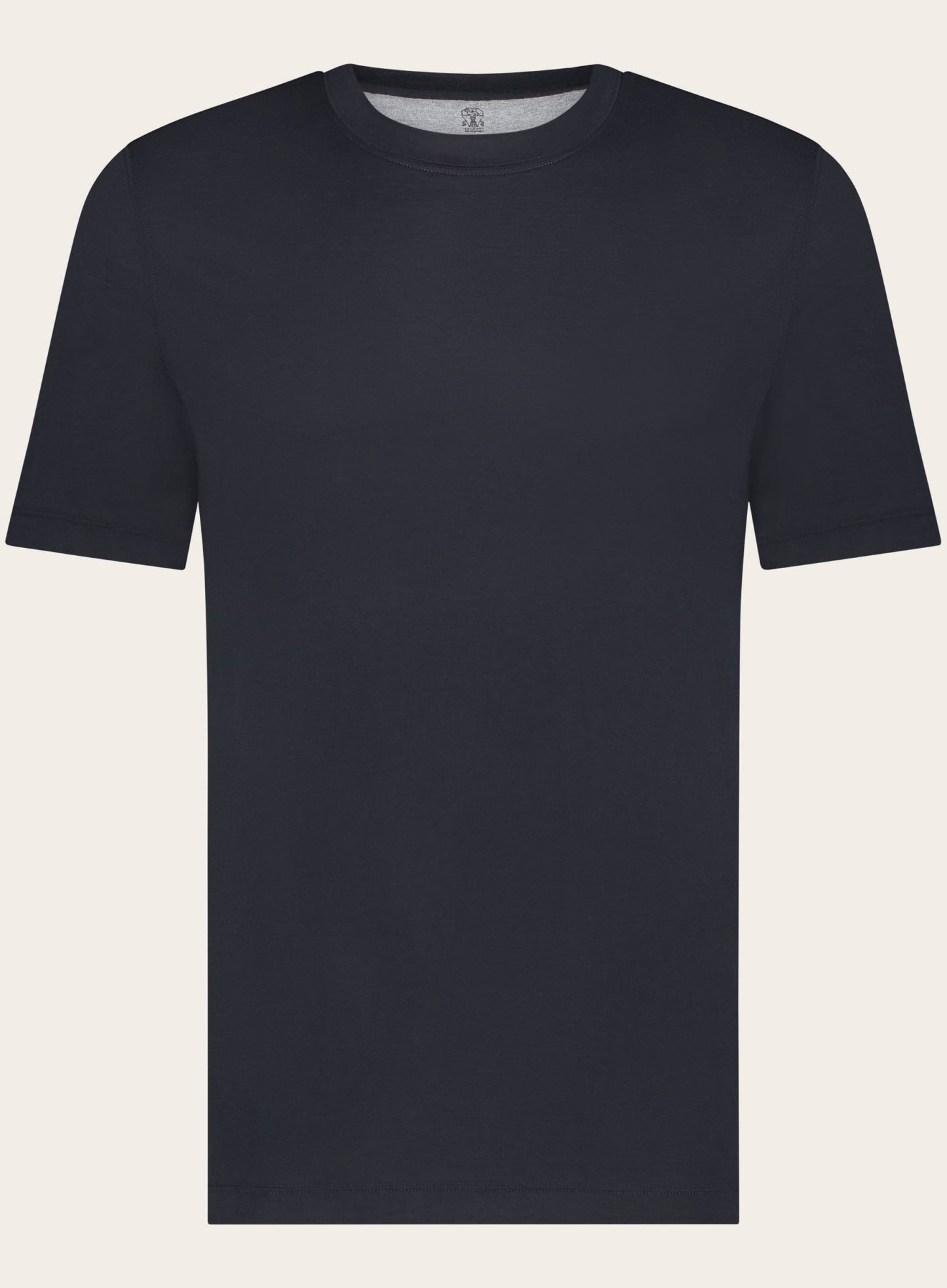 T-shirt van zijde en katoen | BLUE NAVY