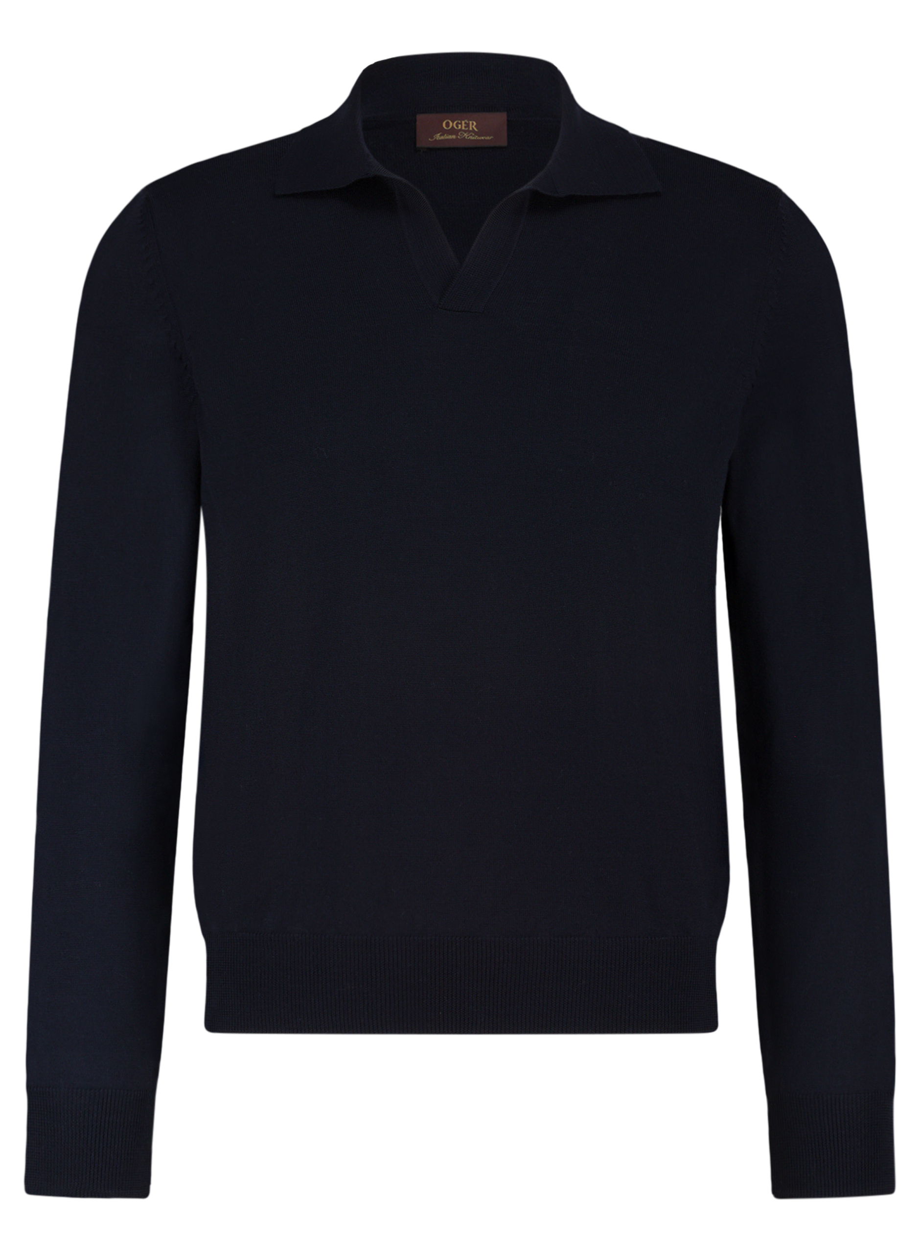 Buttonless polo van wol | BLUE NAVY