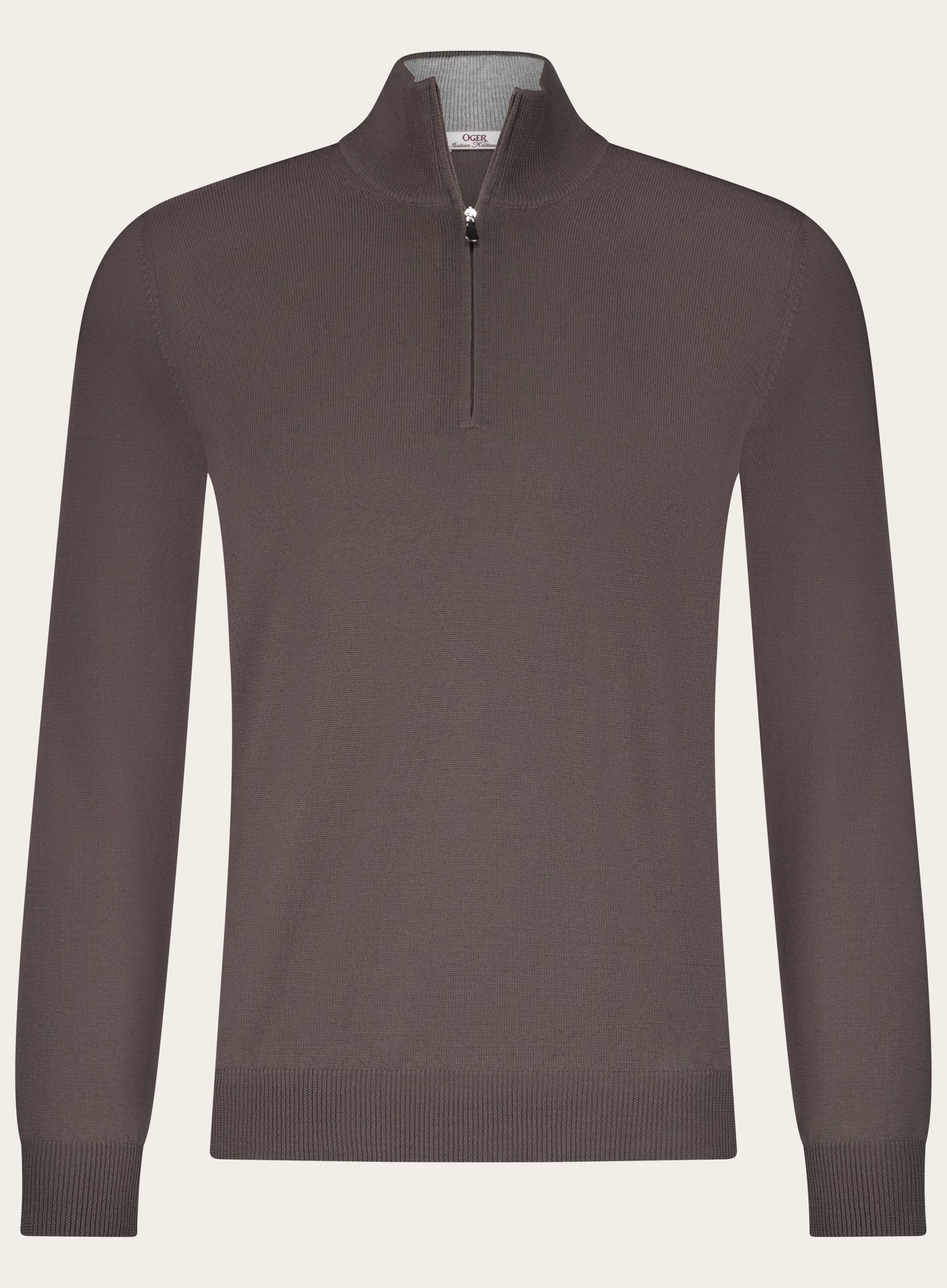 Half-zip trui van wol | TAUPE