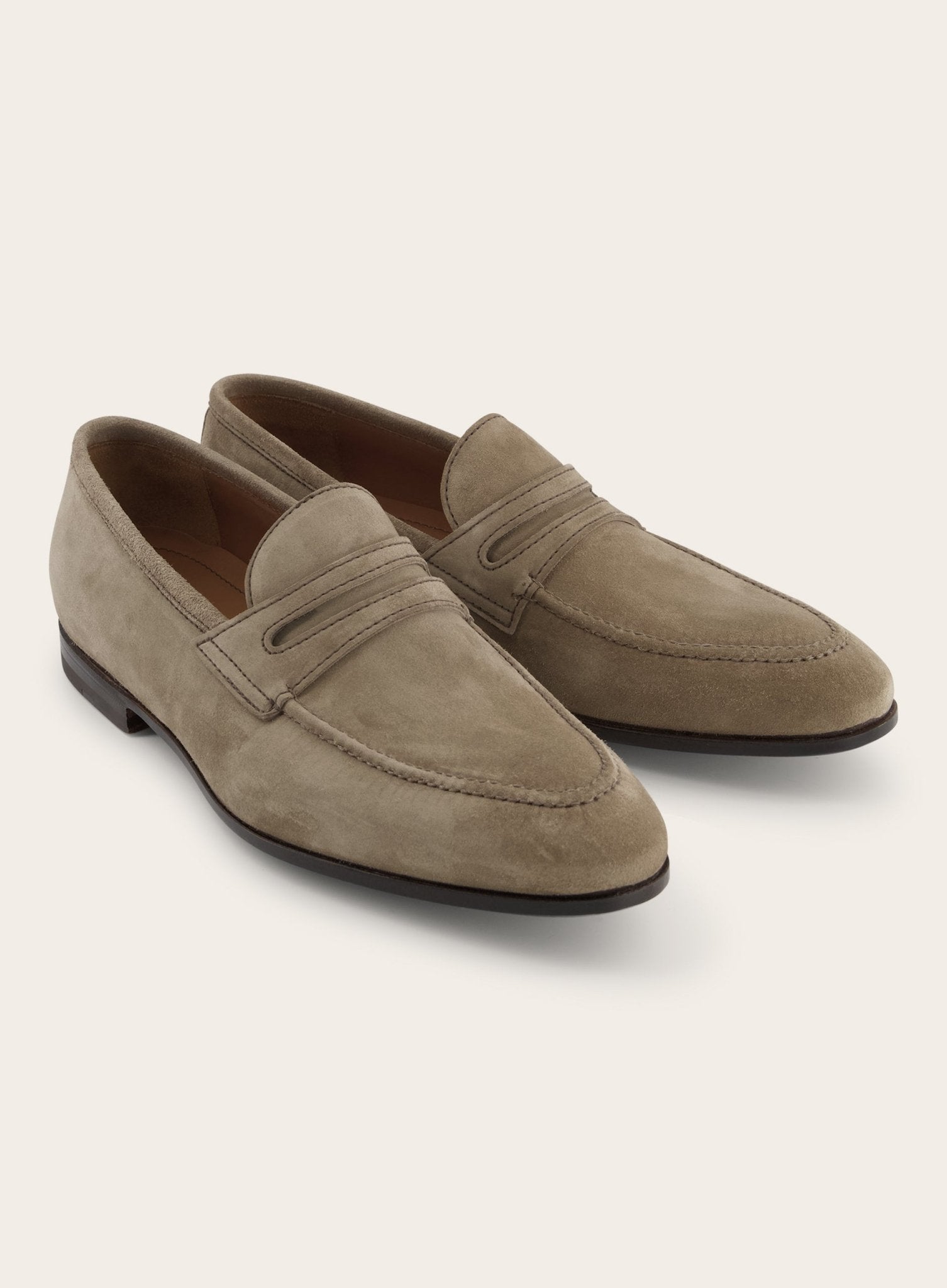 Lederen loafers | TAUPE