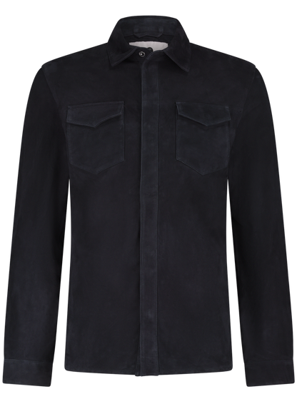 Robert overshirt van suède | BLUE NAVY