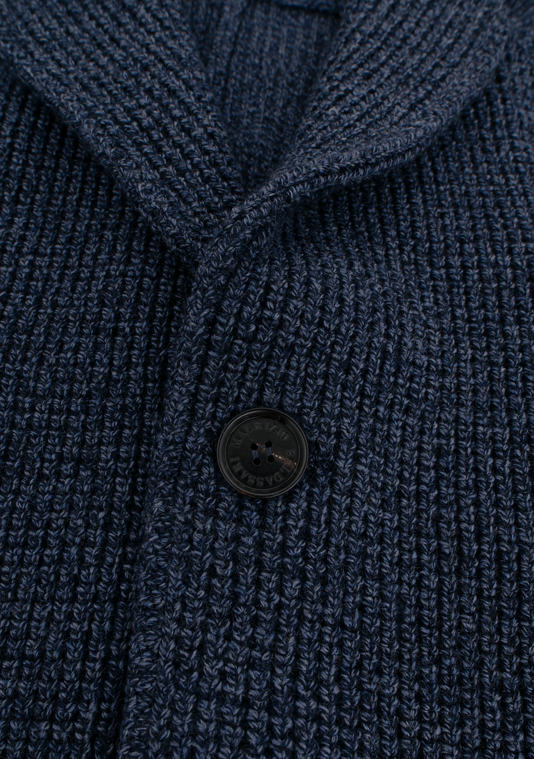 Knitted cardigan van scheerwol | FULL-WIDTH | BLAUW MELEE