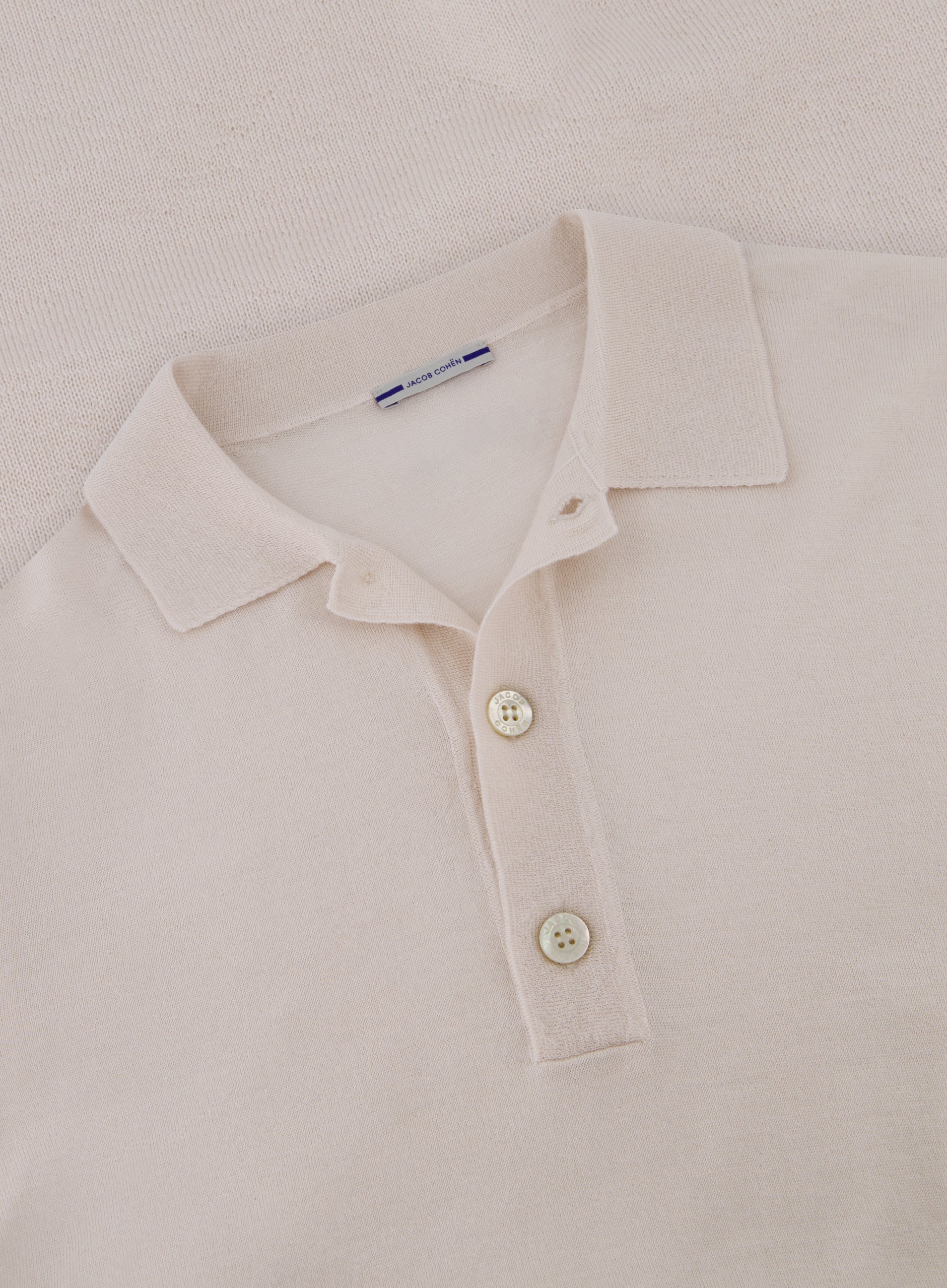 Polo van wol en zijde | FULL_WIDTH | Beige