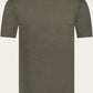 Slim-fit linnen T-shirt | Groen