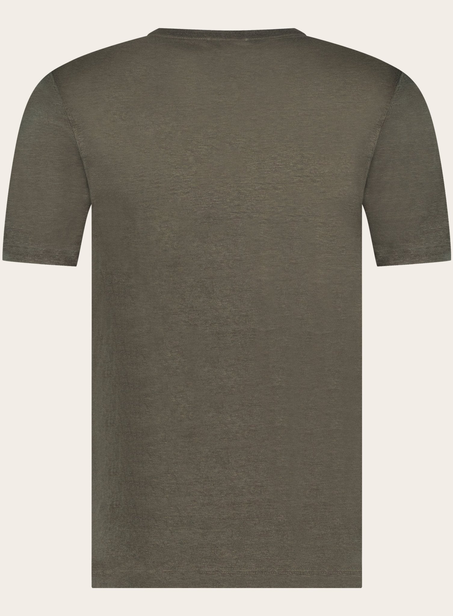 Slim-fit linnen T-shirt | Groen