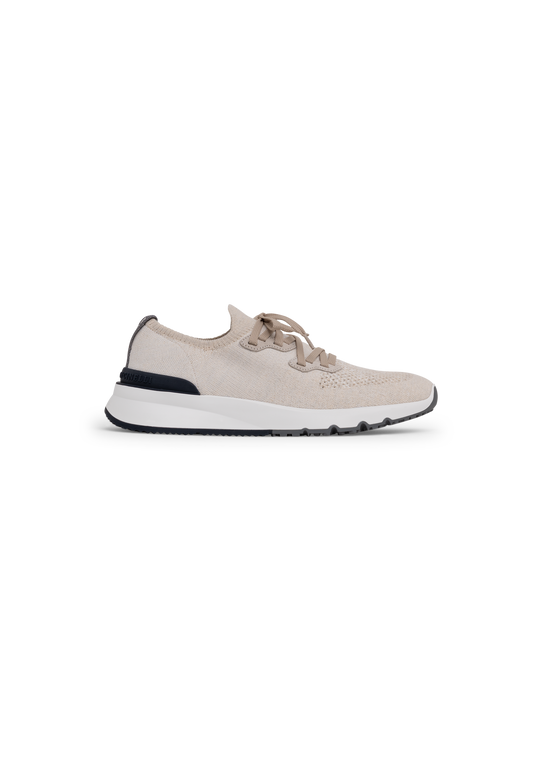 Knitted low top sneakers | FULL_WIDHT | Beige Melee