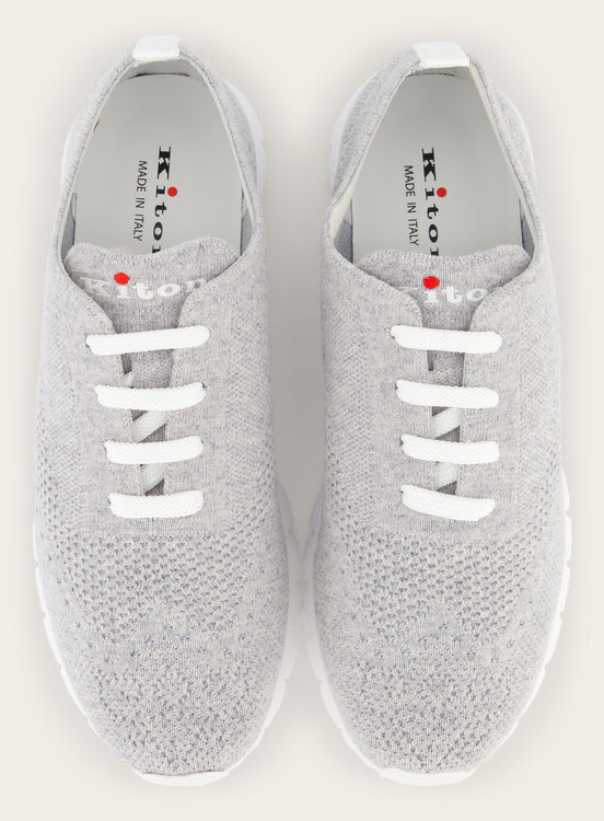 Knitted sneakers van cashmere | Grijs