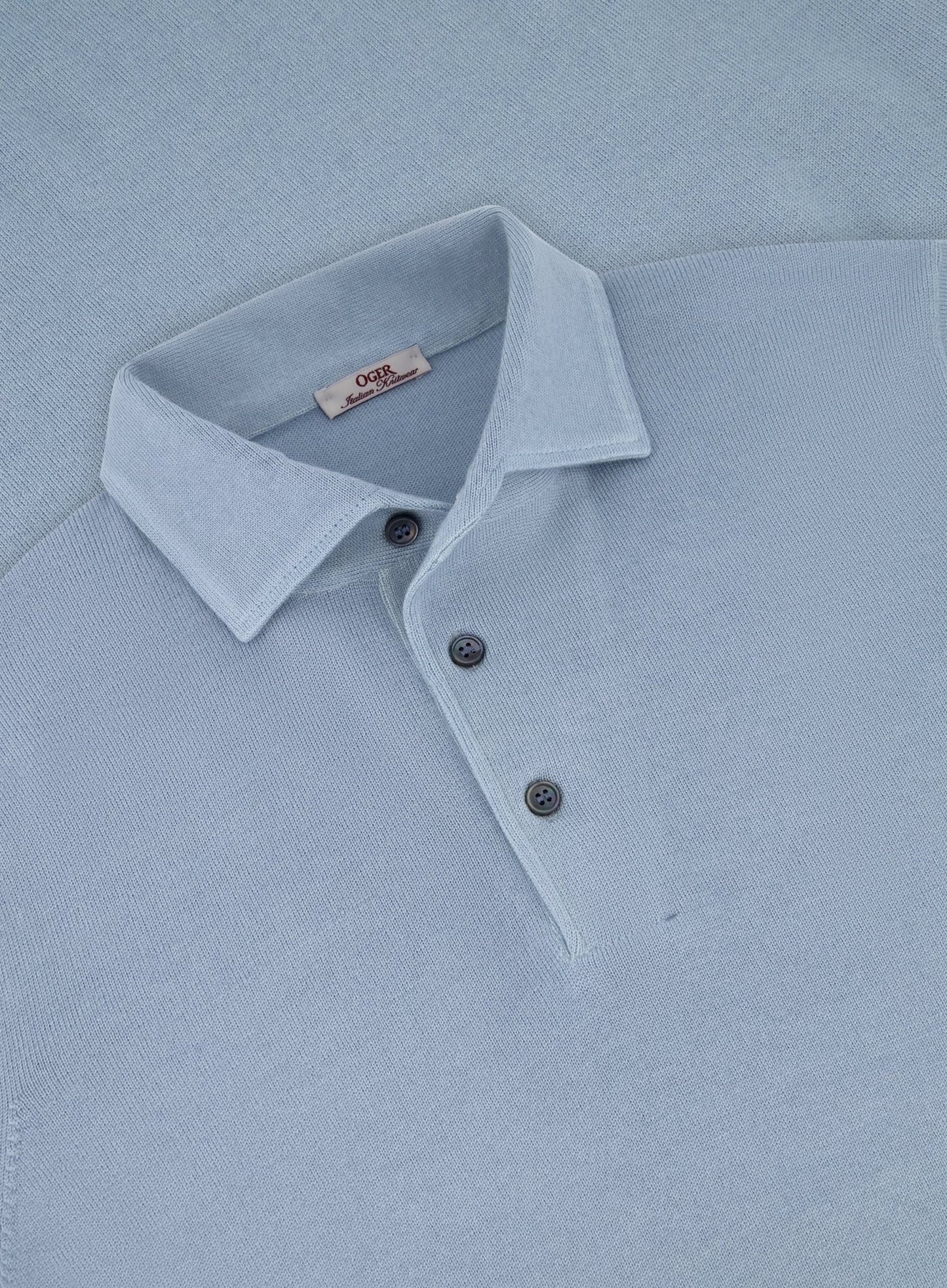 Lange mouwen polo van wol | L.Blauw