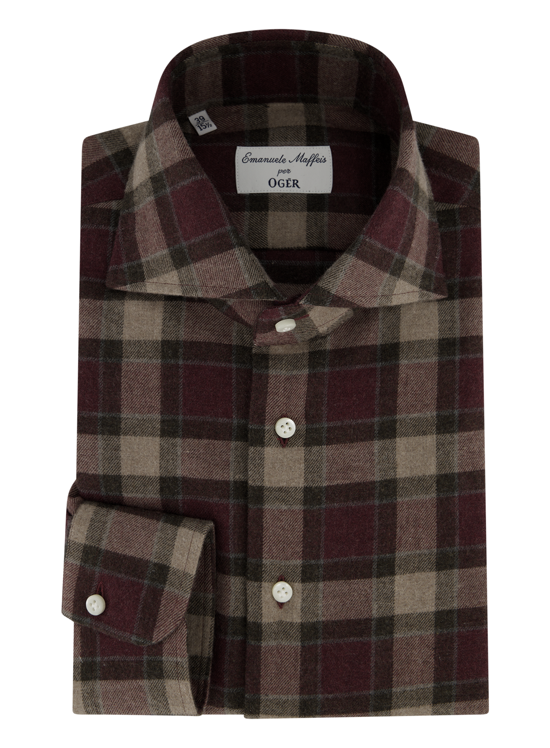 Geruit shirt van katoen | DARK BORDEAUX