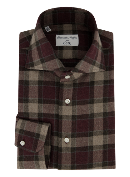 Geruit shirt van katoen | DARK BORDEAUX