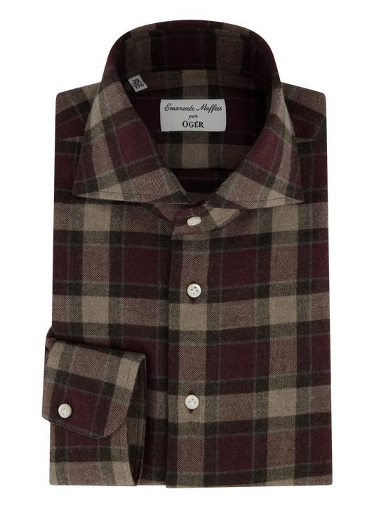 Geruit shirt van katoen | DARK BORDEAUX