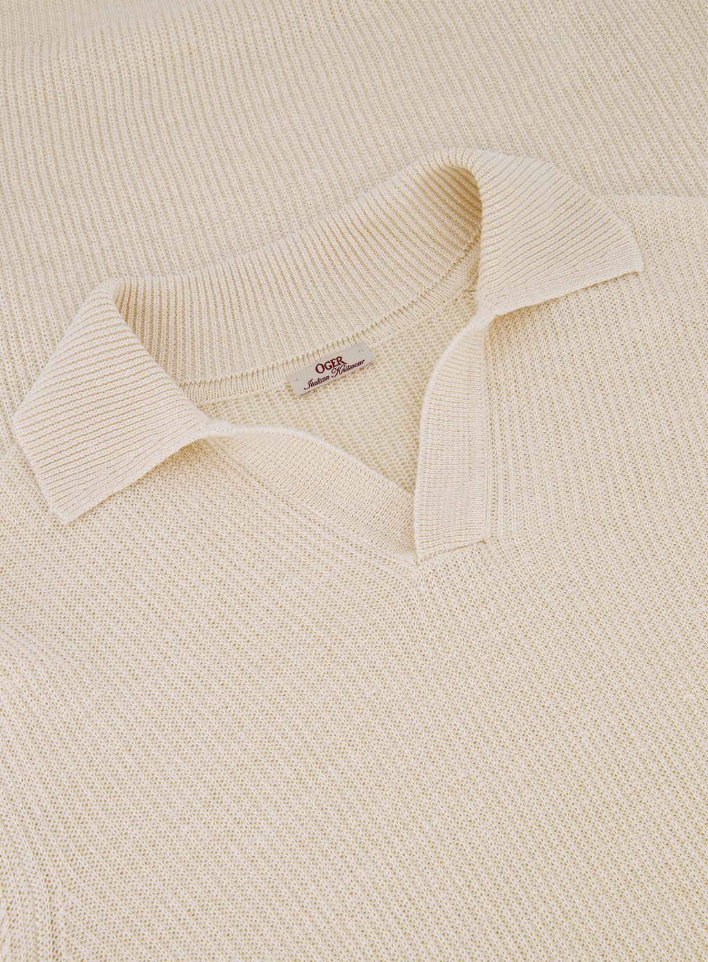 Buttonless polo van linnen en katoen | FULL_WIDTH | ROOM-WIT
