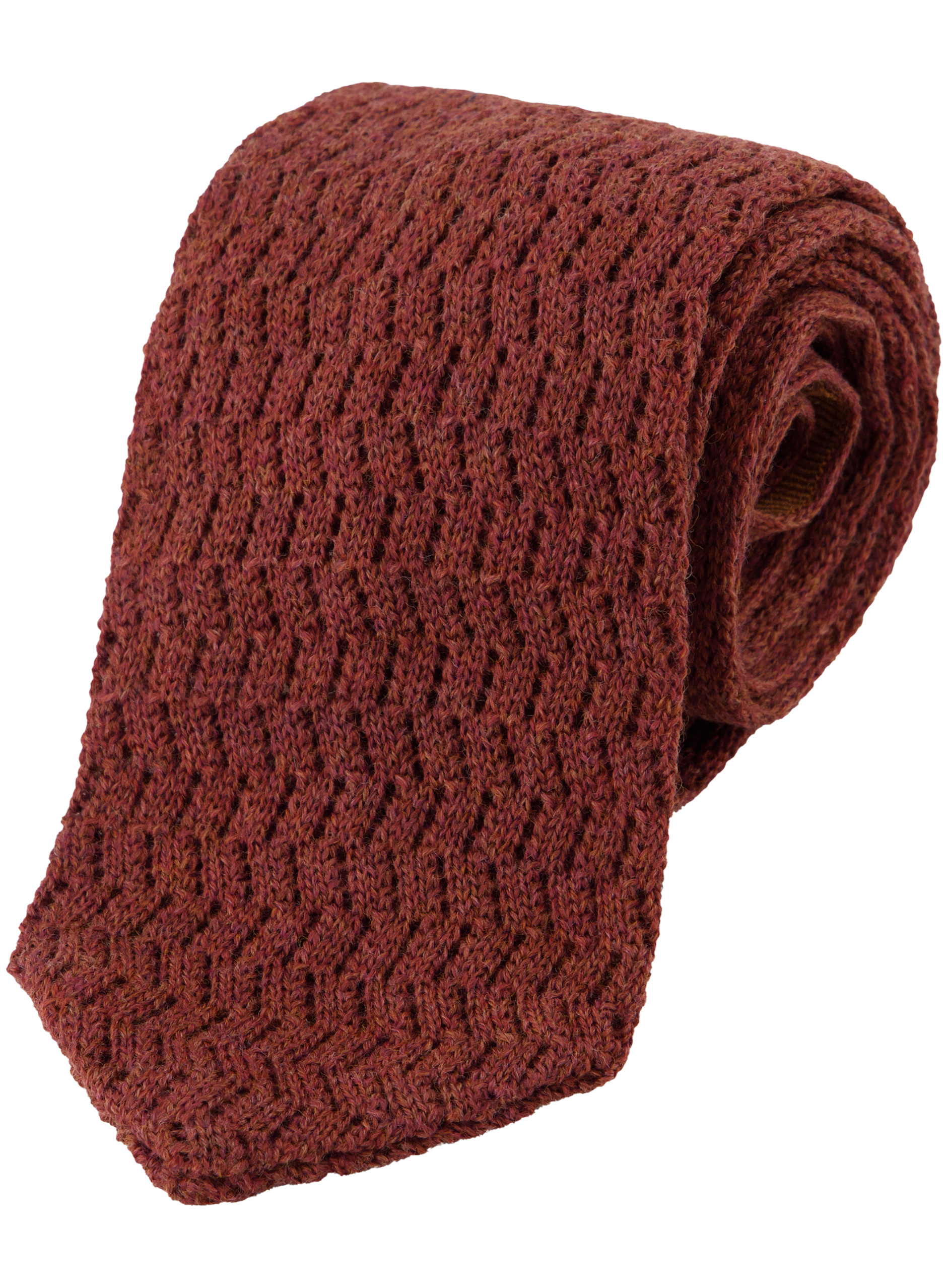 Knitted stropdas van wol | Roest