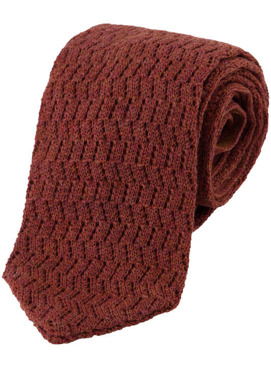 Knitted stropdas van wol | Roest