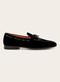 Tassel loafers van suède | Zwart