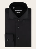 Stretch shirt van katoen | Zwart