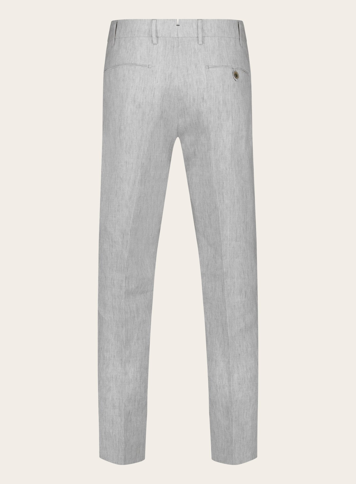 Slim-fit linnen pantalon | L.Grijs