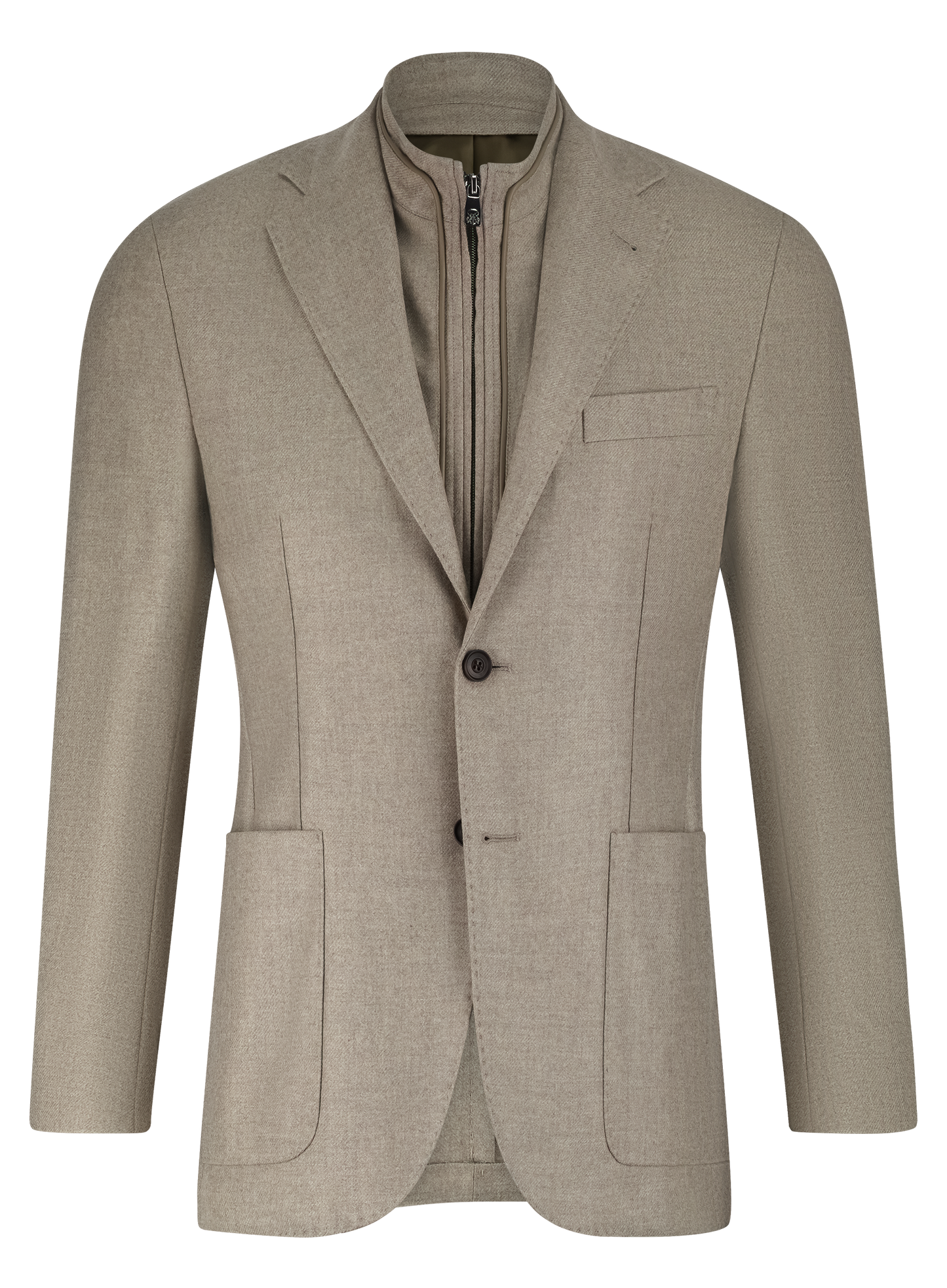 Jasje met uitneembare kraag van wol | Beige