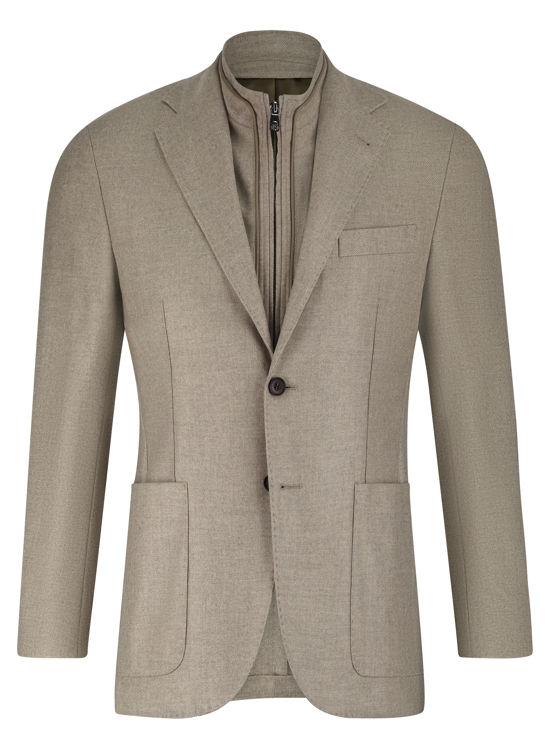 Jasje met uitneembare kraag van wol | Beige