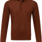 Poloshirt met lange mouwen van cashmere en zijde | Roest
