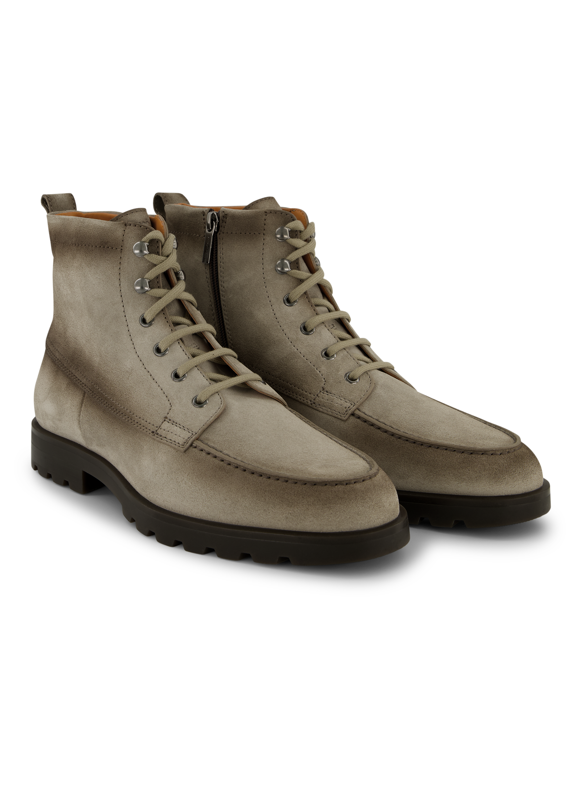 Veterboots van suède | TAUPE