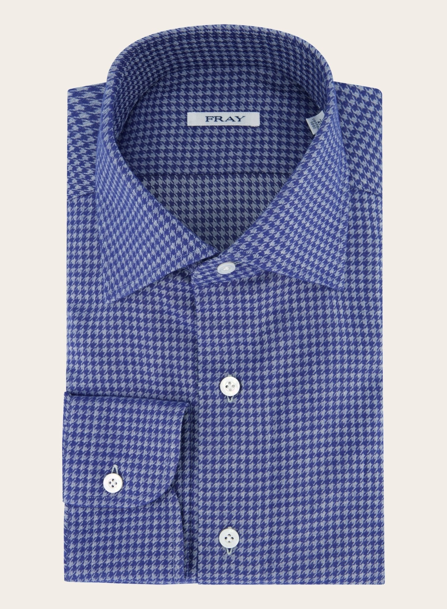 Gabriel pied-de-poule shirt van katoen | Blauw