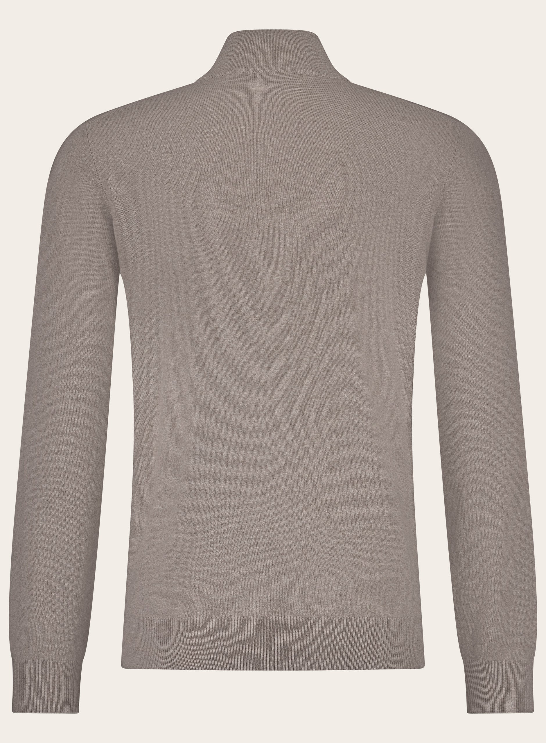 Half-zip ritsvest van cashmere | TAUPE