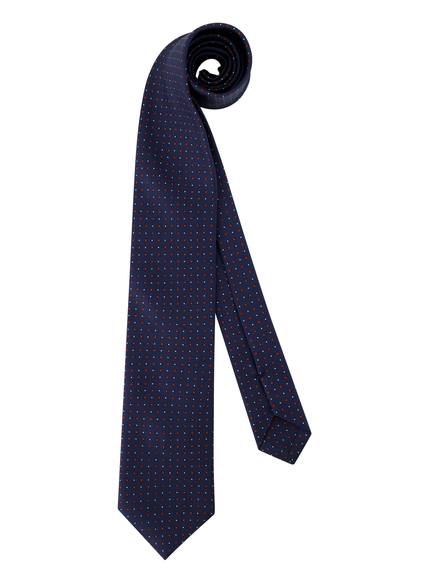 Zijde Stropdas met Bloemenprint | BLUE NAVY