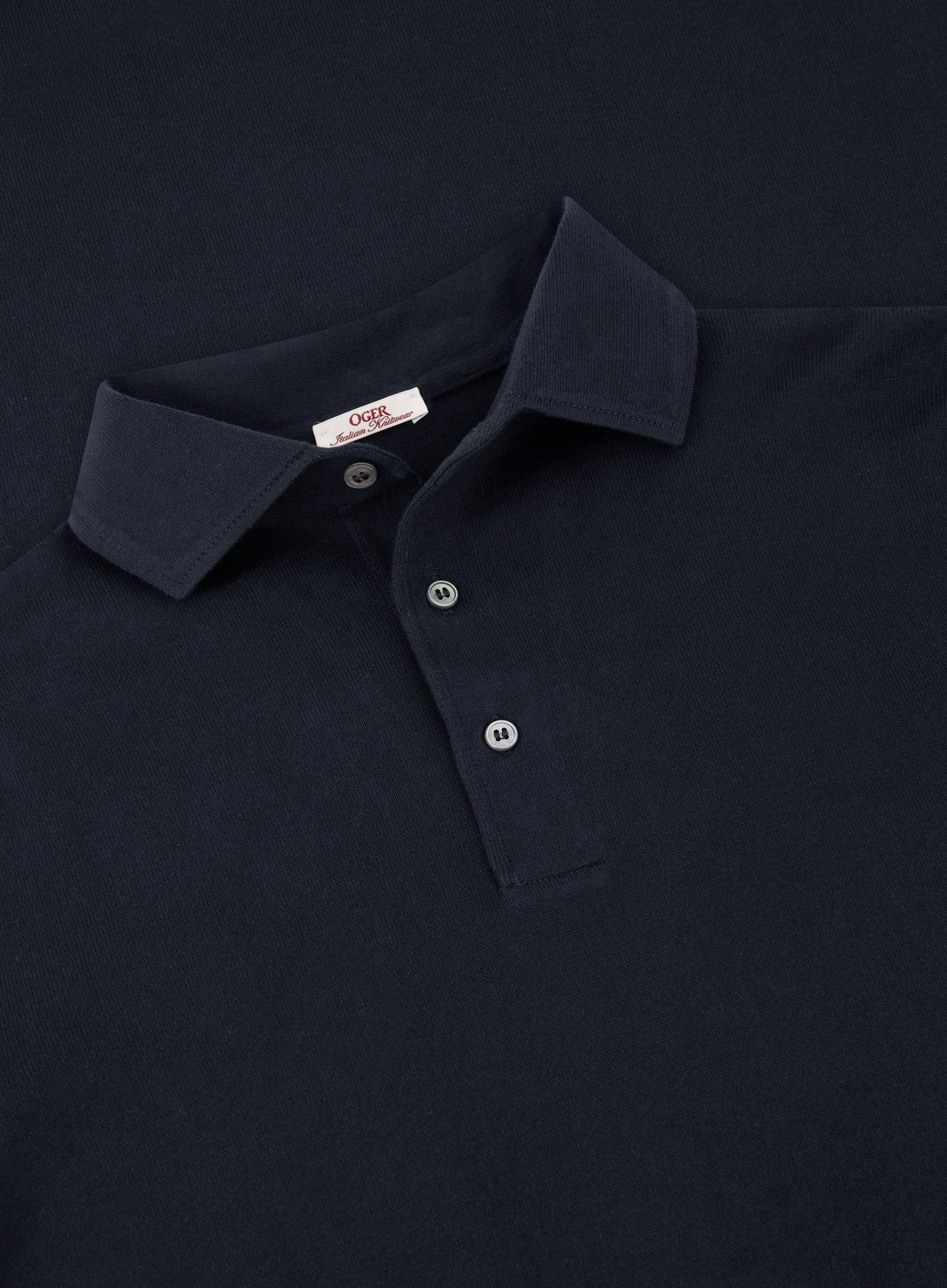 Poloshirt met lange mouwen van katoen | FULL_WIDTH | BLUE NAVY