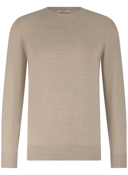 Crewneck met lange mouwen van cashmere | TAUPE