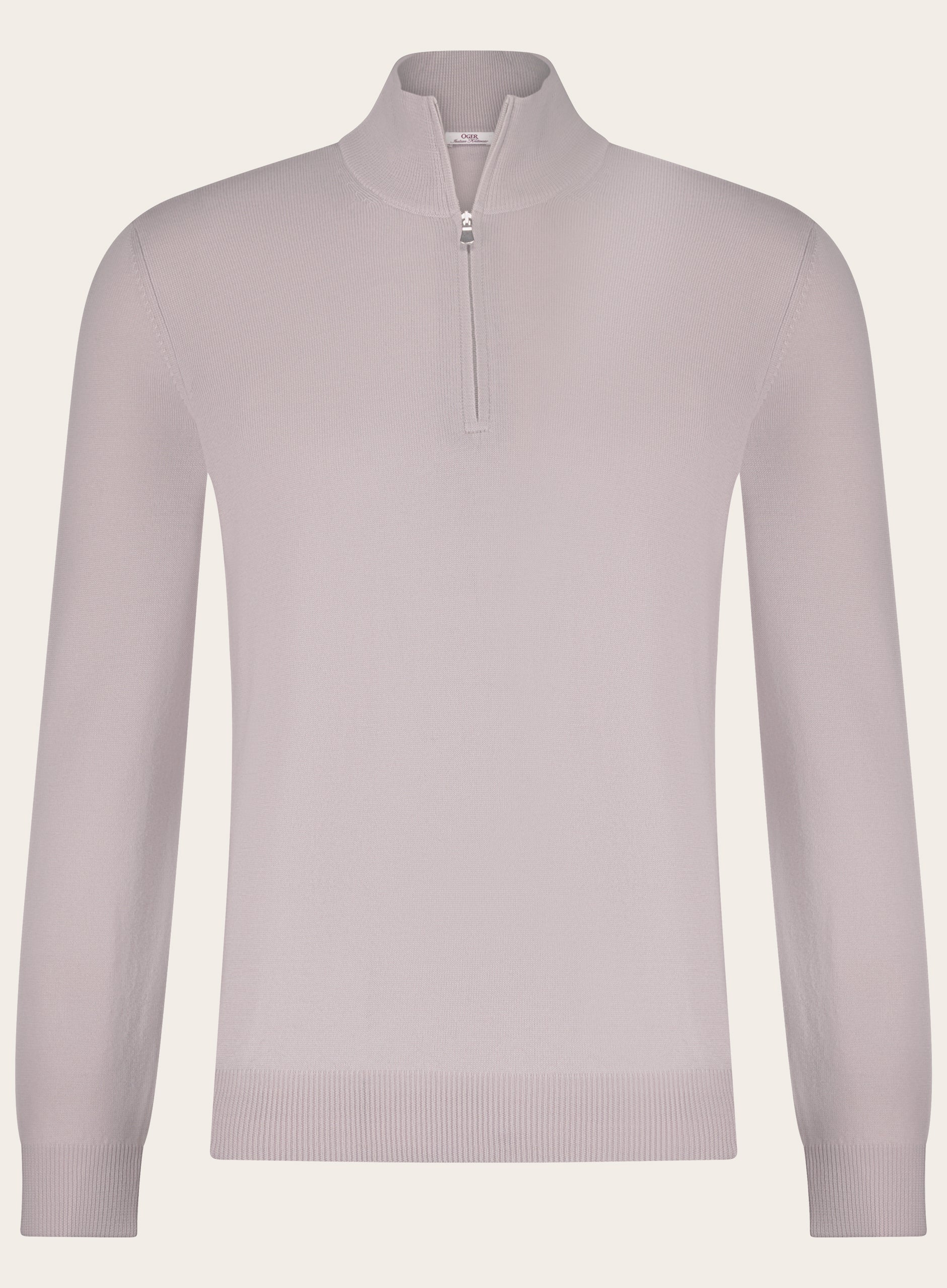 Half-zip trui van wol | GRIJS-BEIGE