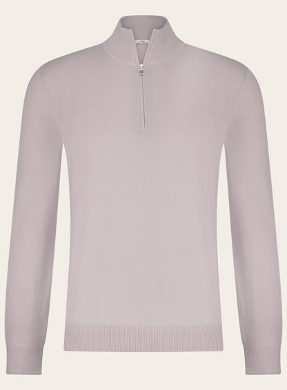Half-zip trui van wol | GRIJS-BEIGE