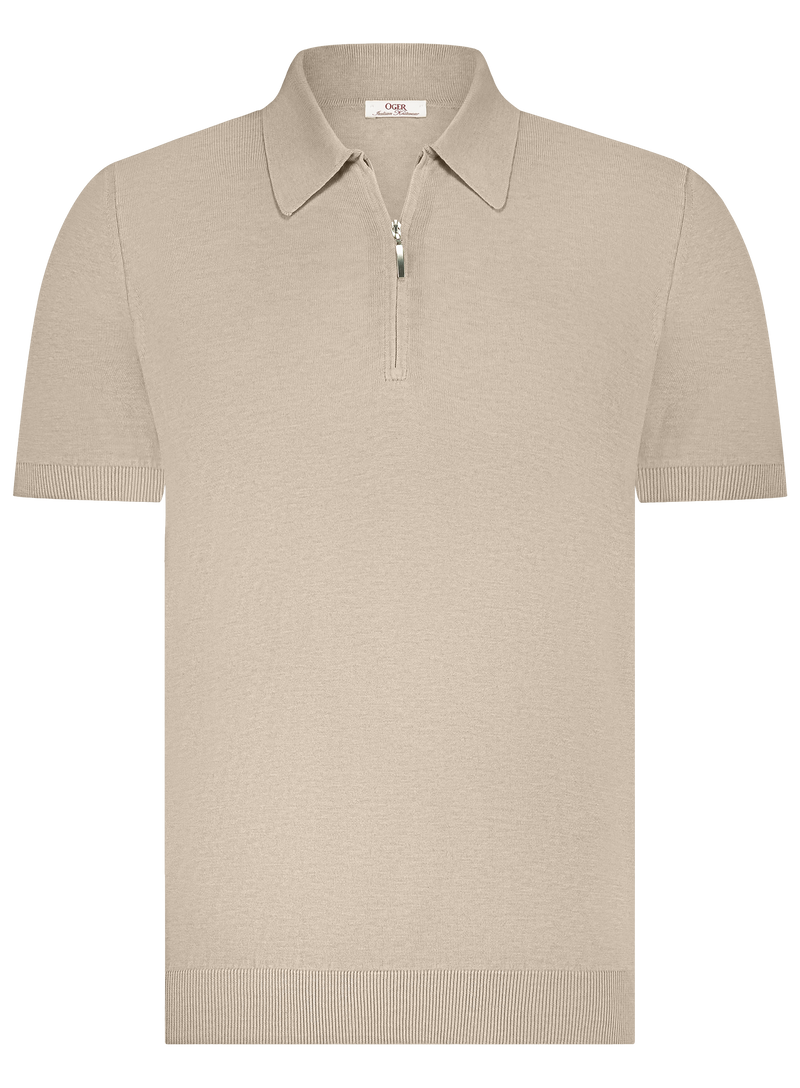 Poloshirt van zijde met ritssluiting